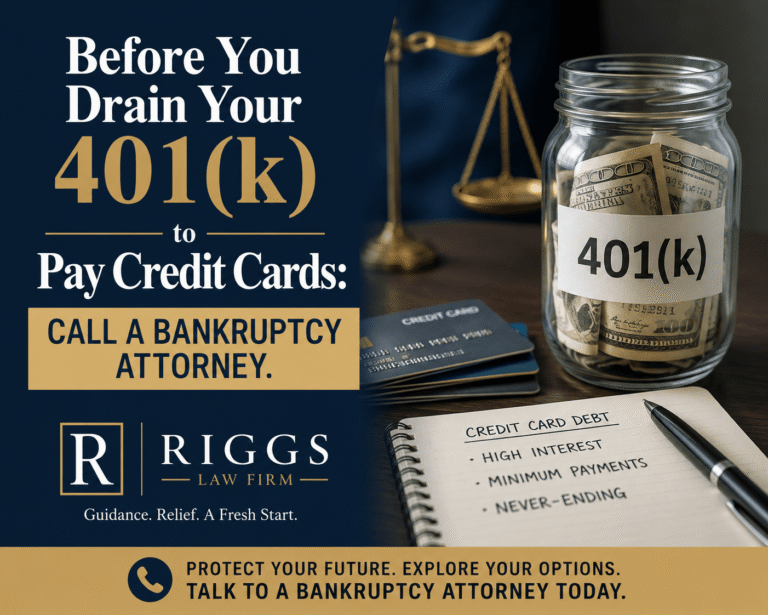 Before You Drain Your 401(k) to Pay Credit Cards: Call a Bankruptcy Attorney