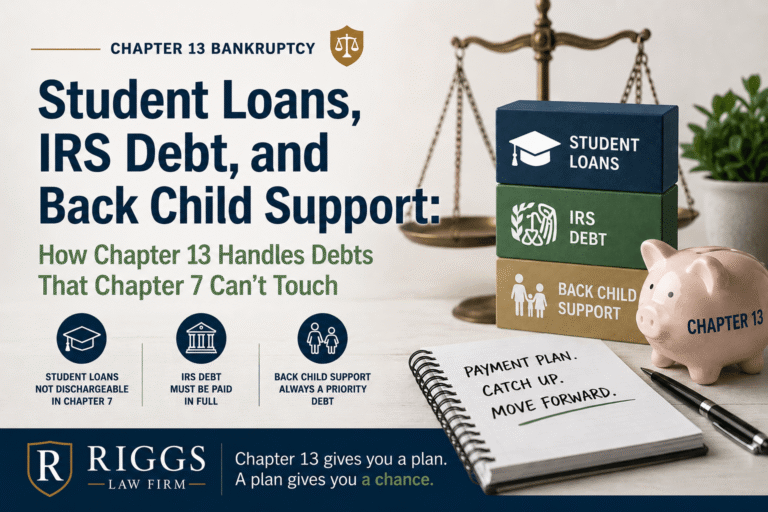 Student Loans, IRS Debt, and Back Child Support: How Chapter 13 Handles Debts That Chapter 7 Can’t Touch
